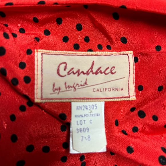 Candace by Ingrid •Vintage • Size 7/8 • Red/ Black • Polka Dot • Dress - Picture 11 of 11